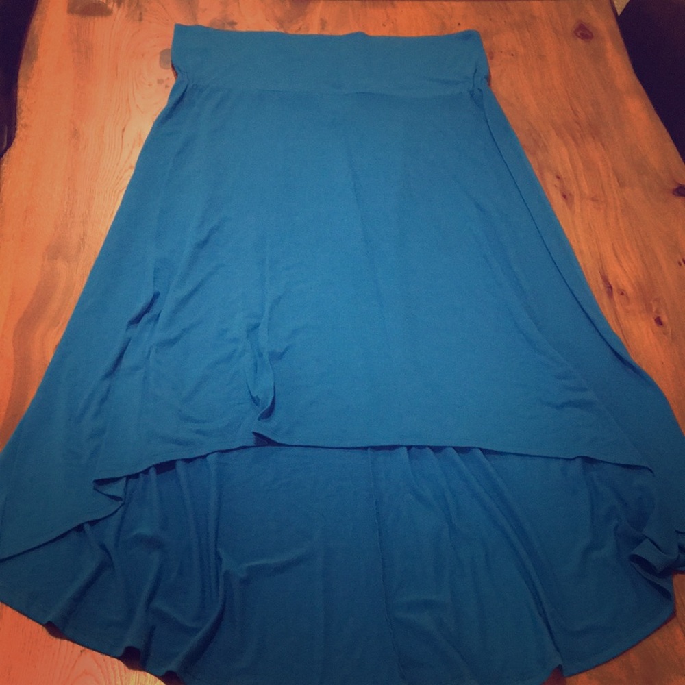 Mossimo blue fold over high-low skirt